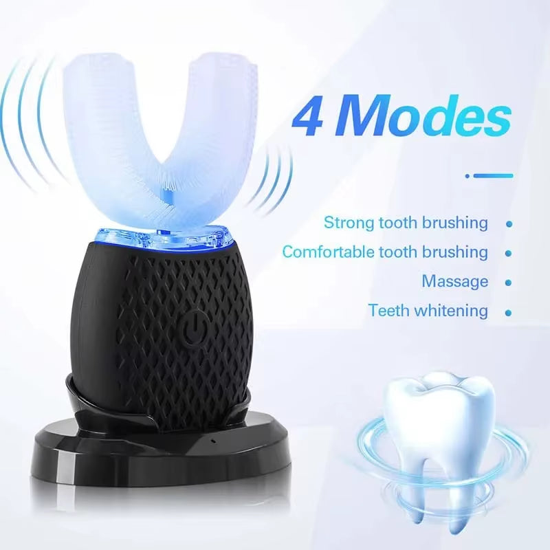 Electric Toothbrush for Adult Automatic USB Charge U-Shaped Sonic Wave Toothbrush 360 Degrees Intelligent Rechargeable Toothbrus